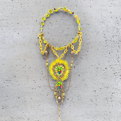 Silverteeth - Yellow Medallion Choker