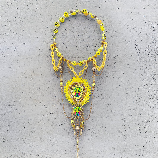 Silverteeth - Yellow Medallion Choker