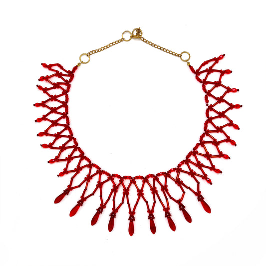 Silverteeth - Red Dangle Choker